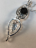 Oil diffusing necklace tear drop cage